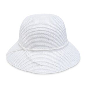 Style & Co Women's Packable Straw Cloche Hat, white